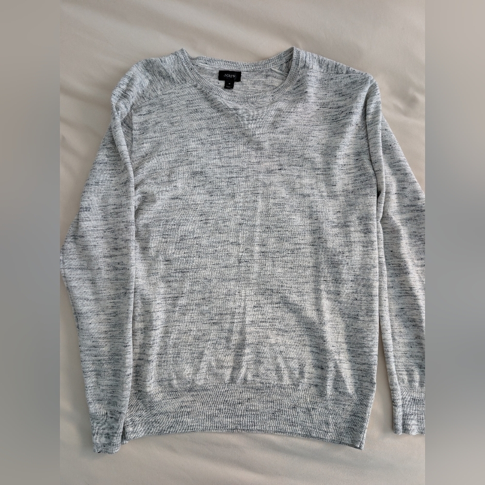 J.Crew Men’s Gray Heather Lightweight Sweater Small Crewneck Pullover Casual - Picture 2 of 7
